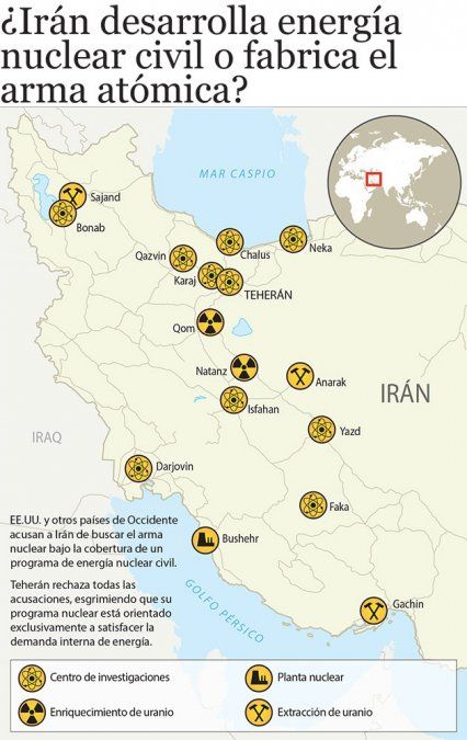Occidente afirma que son las instalaciones nucleares iraníes.