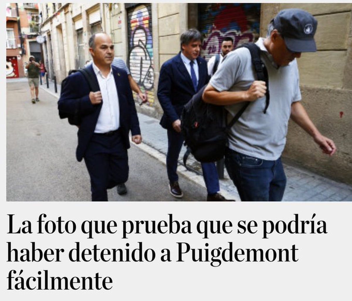 Titular de El Debate Catalunya. El prófugo Carles Puigdemont, acompañado por Jordi Turull por las calles de Barcelona camino de la concentración | EFE Titular de El Debate Catalunya. El prófugo Carles Puigdemont, acompañado por Jordi Turull por las calles de Barcelona camino de la concentración | EFE