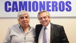 Hugo Moyano con Alberto Fernández