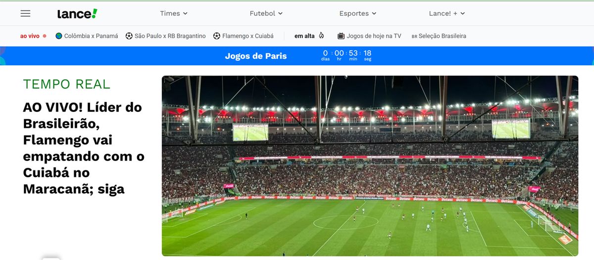 Portada del diario deportivo Lance! a las 21:35. Portada del diario deportivo Lance! a las 21:35.