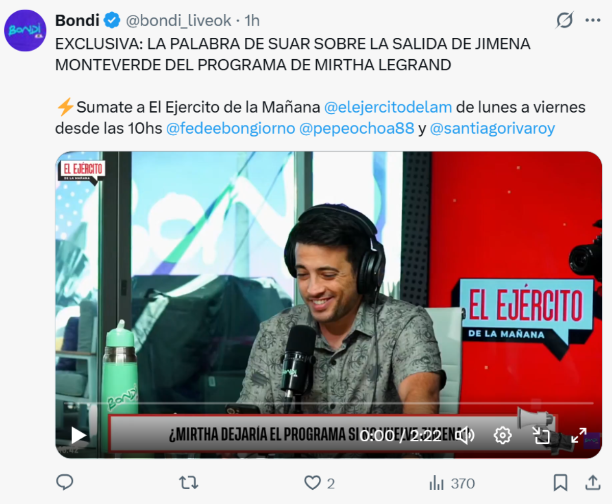 Adrián Suar rompió el silencio tras la ausencia de Jimena Monteverde en el programa de Mirtha Legrand. Adrián Suar rompió el silencio tras la ausencia de Jimena Monteverde en el programa de Mirtha Legrand.
