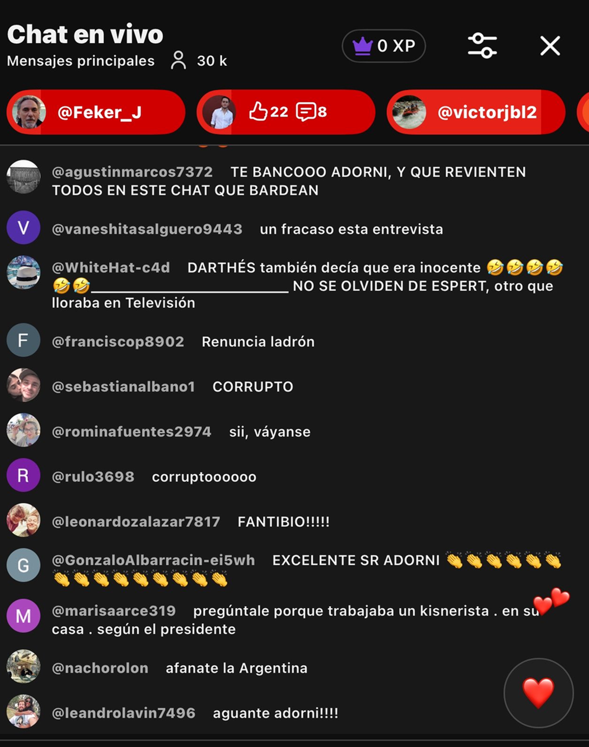 El chat fue particularmente duro tanto con Alejandro Fantino como con Manuel Adorni El chat fue particularmente duro tanto con Alejandro Fantino como con Manuel Adorni
