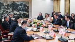 Cecilia Moreau y la comitiva argentina en China