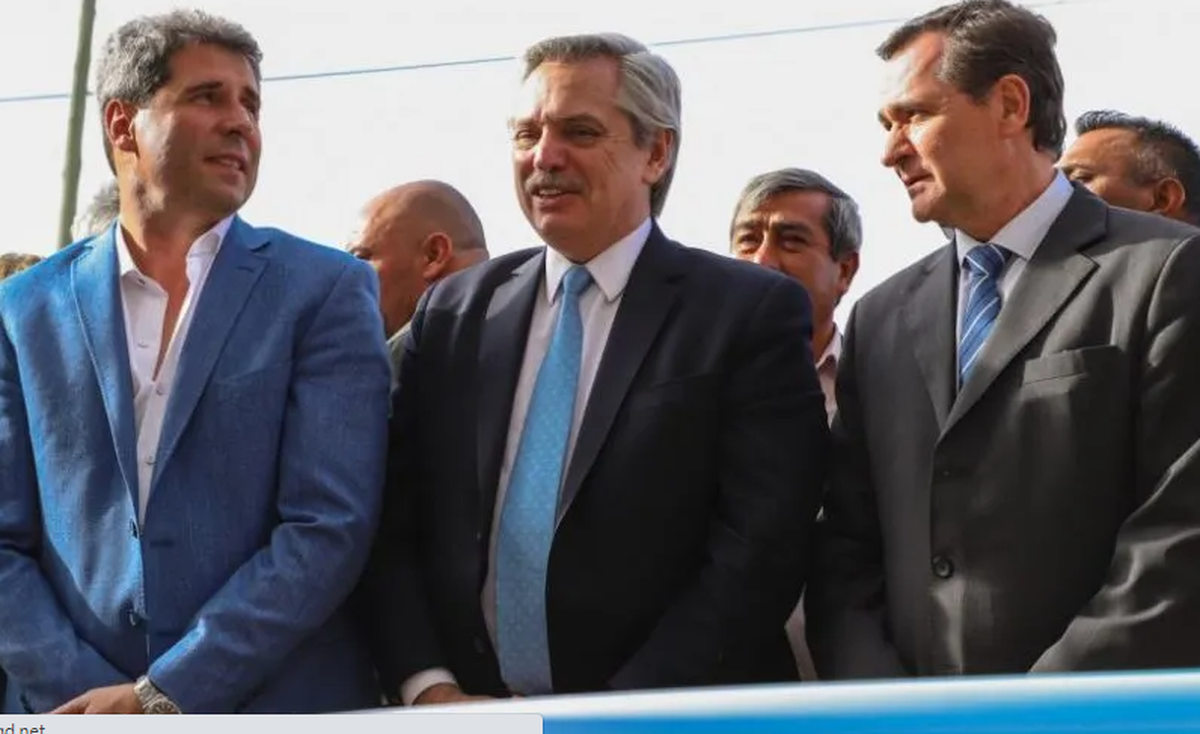 Sergio Uñac, Alberto Fernández y Alberto Hensel.