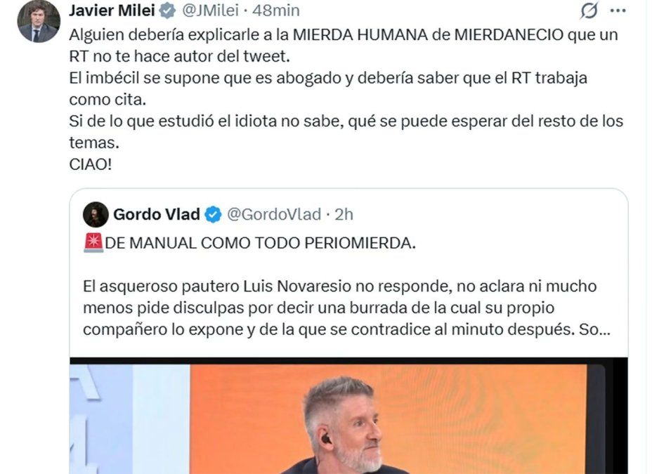 Luis Novaresio, uno de los blancos del acelerado impulso insultador de Milei.&nbsp;