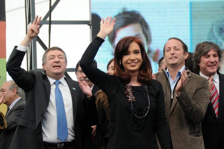 14/08/2013: La presidenta Cristina Fernandez de Kirchner, junto ministro Norberto Yahuar durante el acto que encabezo la mandataria en Tecnopolis donde puso en marcha el Programa Agrovalor, que propone a las universidades nacionales la creación de Unidade