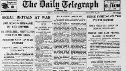 The Daily Telegraph en 1939, marcando el inicio de la Segunda Guerra Mundial. The Daily Telegraph en 1939, marcando el inicio de la Segunda Guerra Mundial.