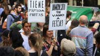 Protesta de universitarios contra el gobierno de Javier Milei. Protesta de universitarios contra el gobierno de Javier Milei.
