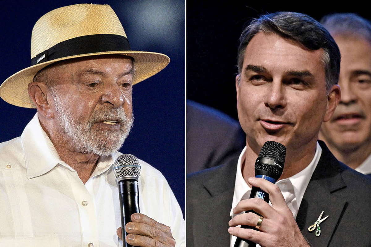 El presidente Lula (PT) y el senador Fl&aacute;vio Bolsonaro (PL), rivales en la carrera por la Presidencia de la Rep&uacute;blica - Bruno Santos y Evaristo S&aacute;/Folhapress y AFP &nbsp;