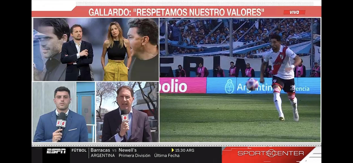 Tensión en los estudios de ESPN entre Alina Moine y sus compañeros. (Foto: Captura ESPN- Flow).