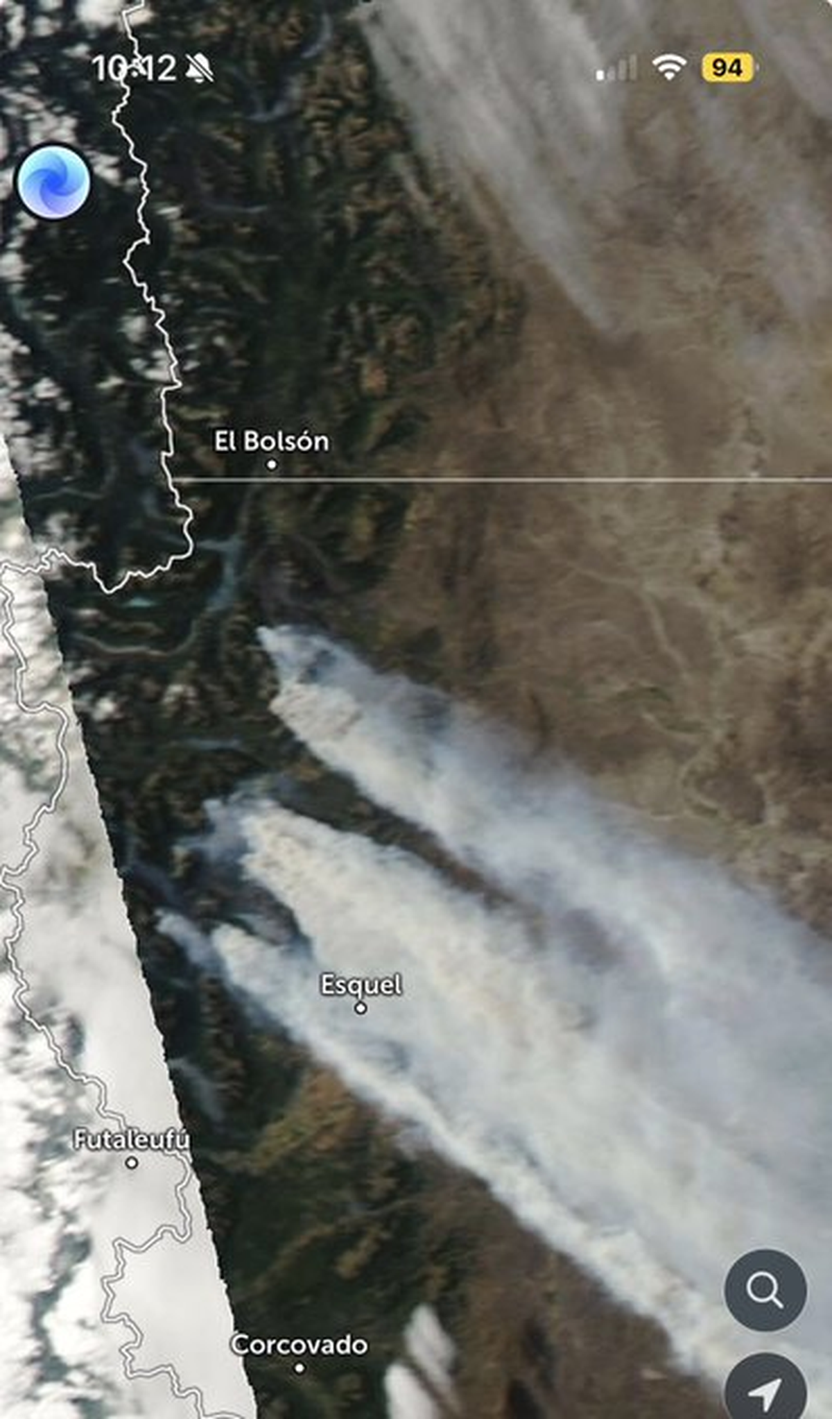 Preocupantes imágenes satelitales de la cordillera de Chubut Preocupantes imágenes satelitales de la cordillera de Chubut