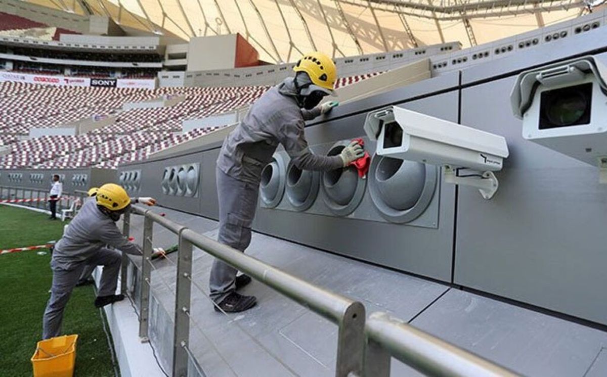 Los difusores en los estadios de Qatar 2022.