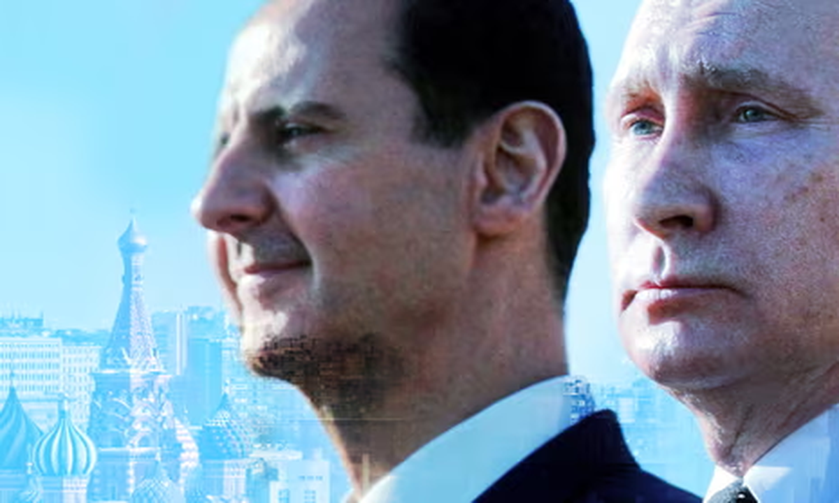 Bashar al-Assad, dictador sirio, junto a Vladimir Putin, quien salió a socorrerlo en el año 2011 cuando le envió tropas rusas (tal como Irán) ante el asedio de los kurdos (financiados por USA), el ISIS y los rebeldes yihadistas que querían derrocarlo: ahora lo han logrado. Bashar al-Assad, dictador sirio, junto a Vladimir Putin, quien salió a socorrerlo en el año 2011 cuando le envió tropas rusas (tal como Irán) ante el asedio de los kurdos (financiados por USA), el ISIS y los rebeldes yihadistas que querían derrocarlo: ahora lo han logrado.