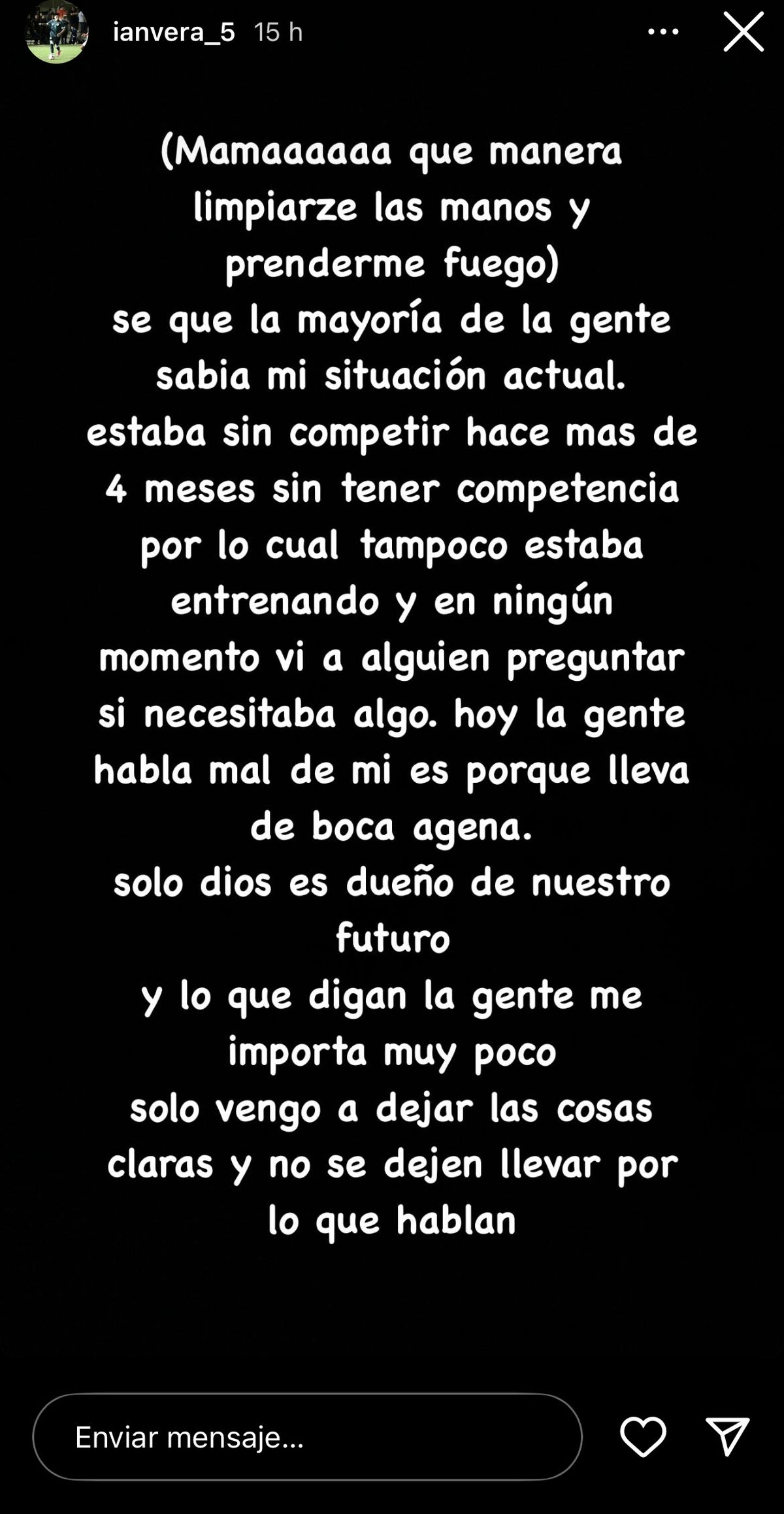 El descargo de Ian Vera El descargo de Ian Vera