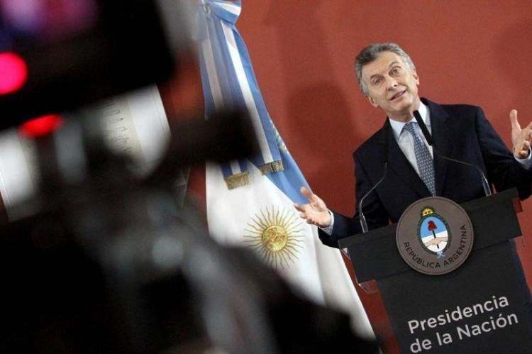 Mauricio Macri durante su gestión como Presidente de la nación en una rueda de prensa.