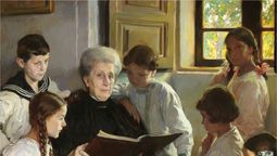 La relación entre las abuelas y los nietos reflejada en un cuadro pintado por Fernando Alvarez de Sotomayor y Zaragoza. La relación entre las abuelas y los nietos reflejada en un cuadro pintado por Fernando Alvarez de Sotomayor y Zaragoza.