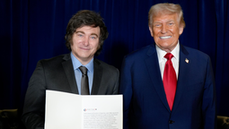 Javier Milei, eufórico, y Donald Trump.