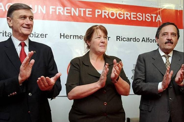 Binner, Stolbizer y Alfonsín.