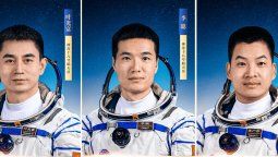 Los tres astronautas a bordo del Shenzhou-18
