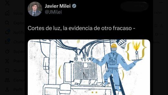 Por el apagón masivo en Buenos Aires, en X no perdonaron a Javier Milei y recurrieron al archivo... Por el apagón masivo en Buenos Aires, en X no perdonaron a Javier Milei y recurrieron al archivo...