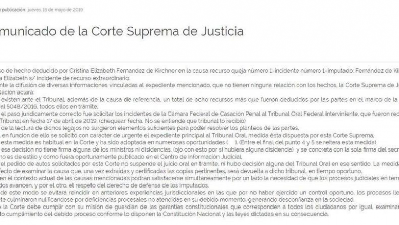 La Corte confirma que 