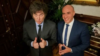 Javier Milei y Esteban Trebucq Javier Milei y Esteban Trebucq