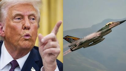 Donald Trump estrangulando de muerte a Nicolás Maduro: 8 aviones cazas cerca de Venezuela