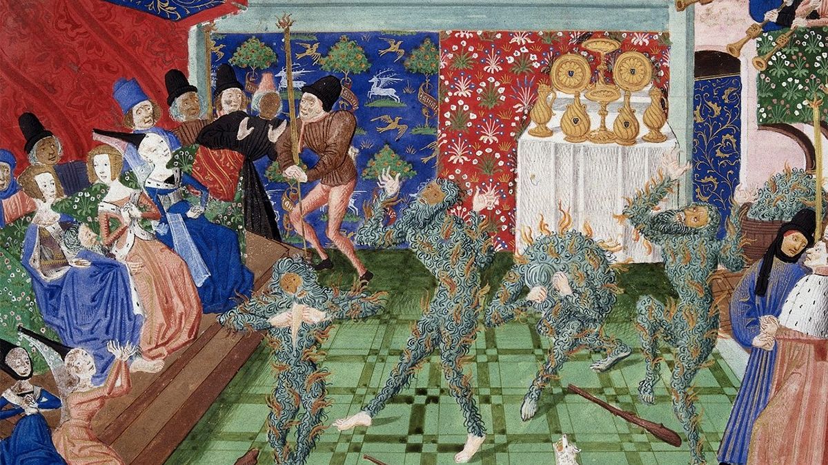 El Baile de los Ardientes fue una fiesta disfraces que terminó en tragedia y que dejó expuesta la debilidad mental del rey Carlos VI de Francia. El Baile de los Ardientes fue una fiesta disfraces que terminó en tragedia y que dejó expuesta la debilidad mental del rey Carlos VI de Francia.