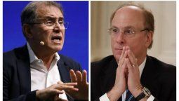 Nouriel Roubini, presidente y director ejecutivo de Roubini Macro Associates, y el CEO de BlackRock, Larry Fink, y&nbsp;