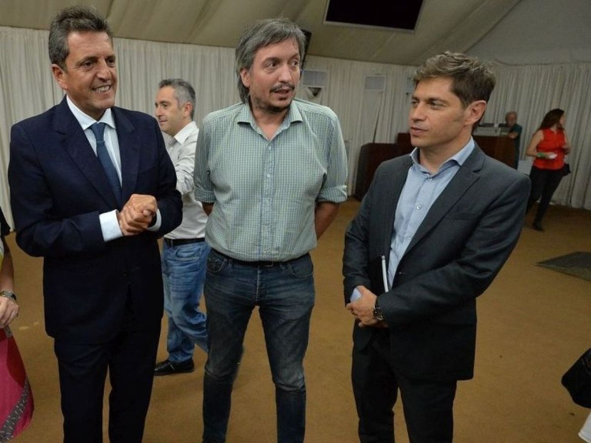 Sergio Massa, Máximo Kirchner y Axel Kicillof.