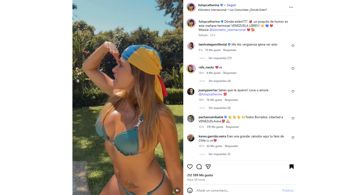 Catherine Fulop se sumó al baile viral en contra de Nicolás Maduro. Catherine Fulop se sumó al baile viral en contra de Nicolás Maduro.
