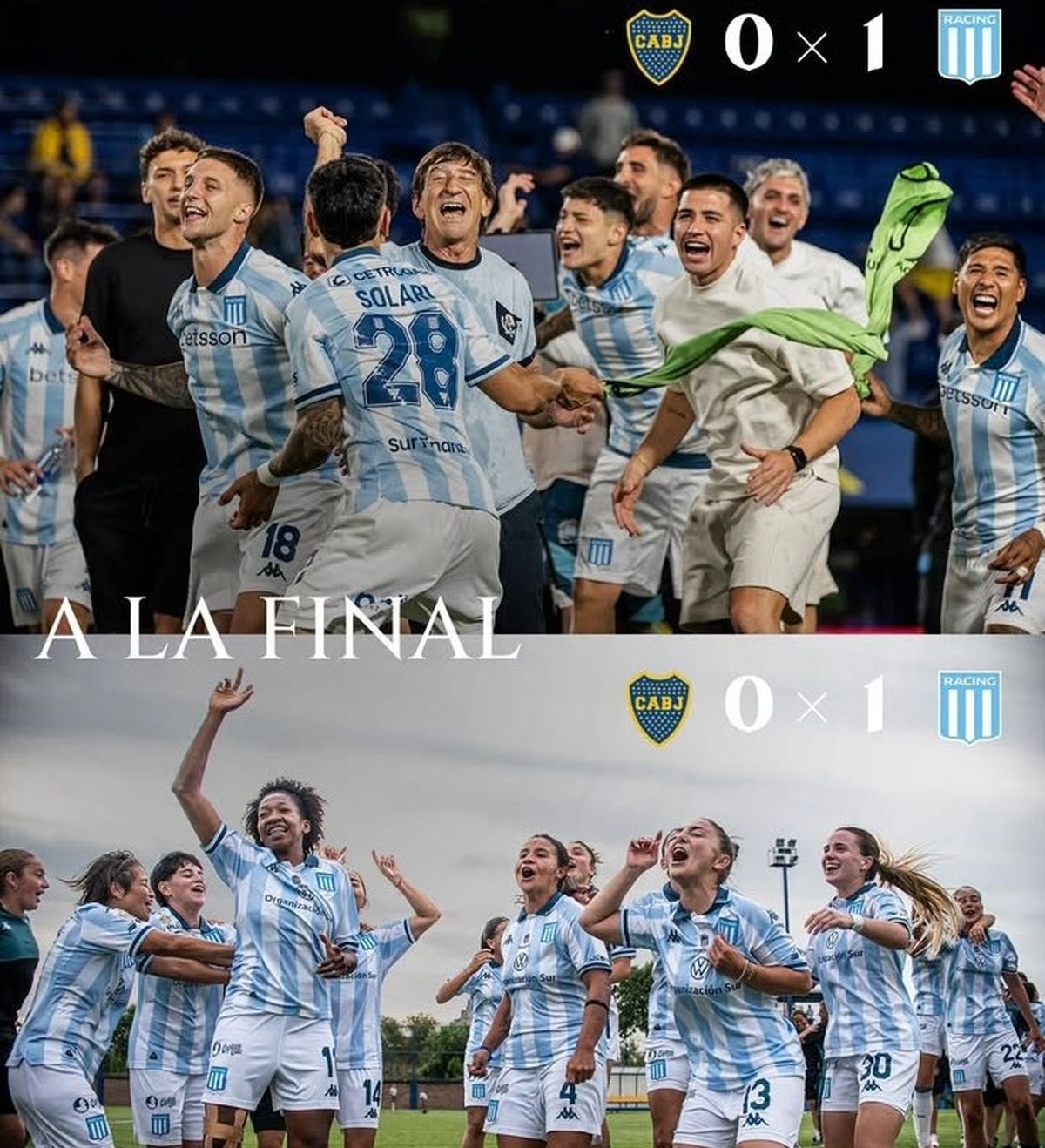 Racing podría consagrarse campeón en la rama masculina y femenina. Racing podría consagrarse campeón en la rama masculina y femenina.