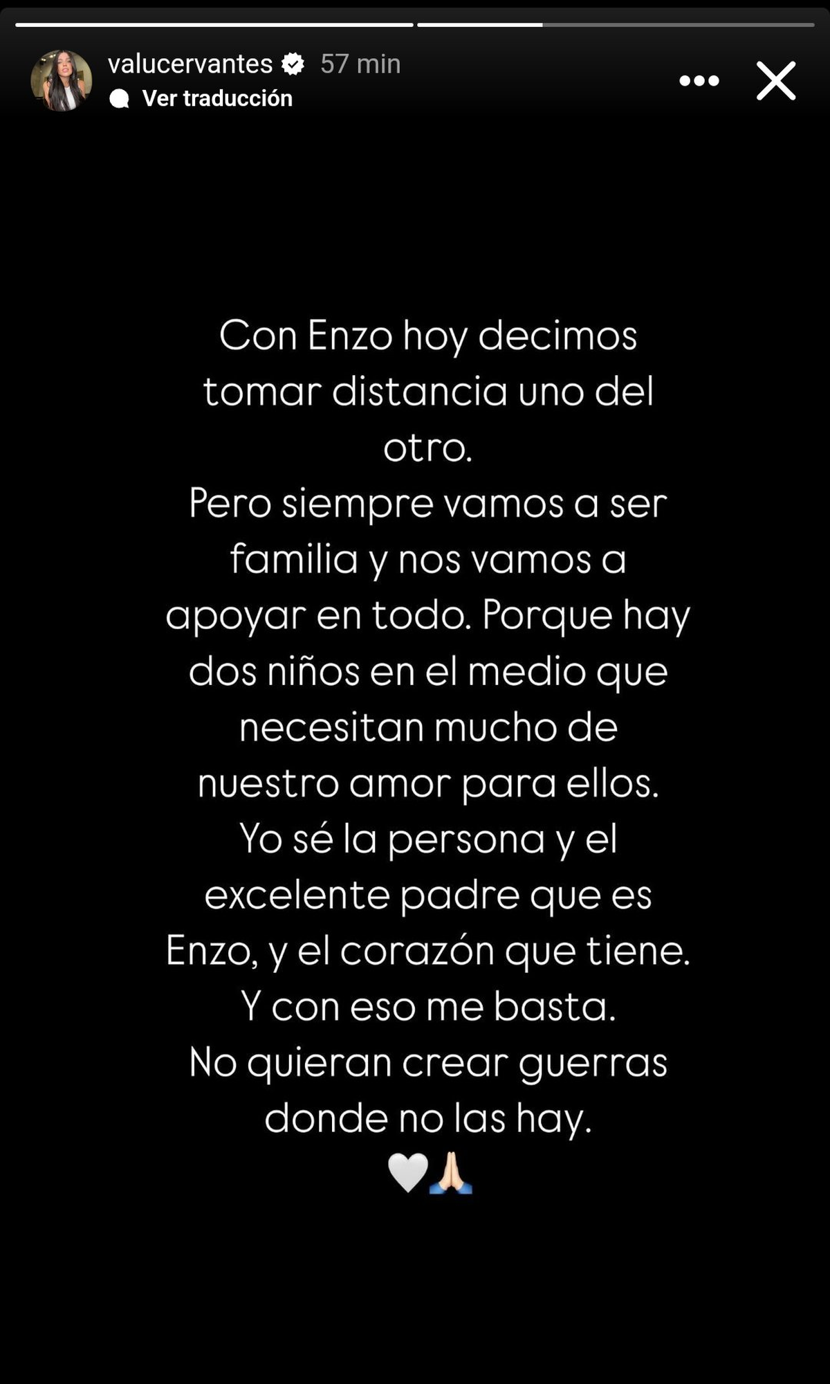Valentina Cervantes confirmó que está separa de Enzo Fernández. Valentina Cervantes confirmó que está separa de Enzo Fernández.