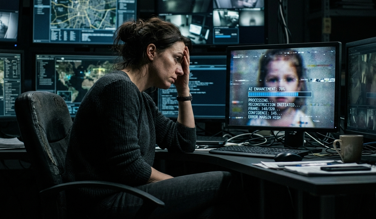 Investigadores pasan horas determinando si una imagen fue generada por IA o muestra a un niño en peligro real; cada minuto cuenta. Investigadores pasan horas determinando si una imagen fue generada por IA o muestra a un niño en peligro real; cada minuto cuenta.