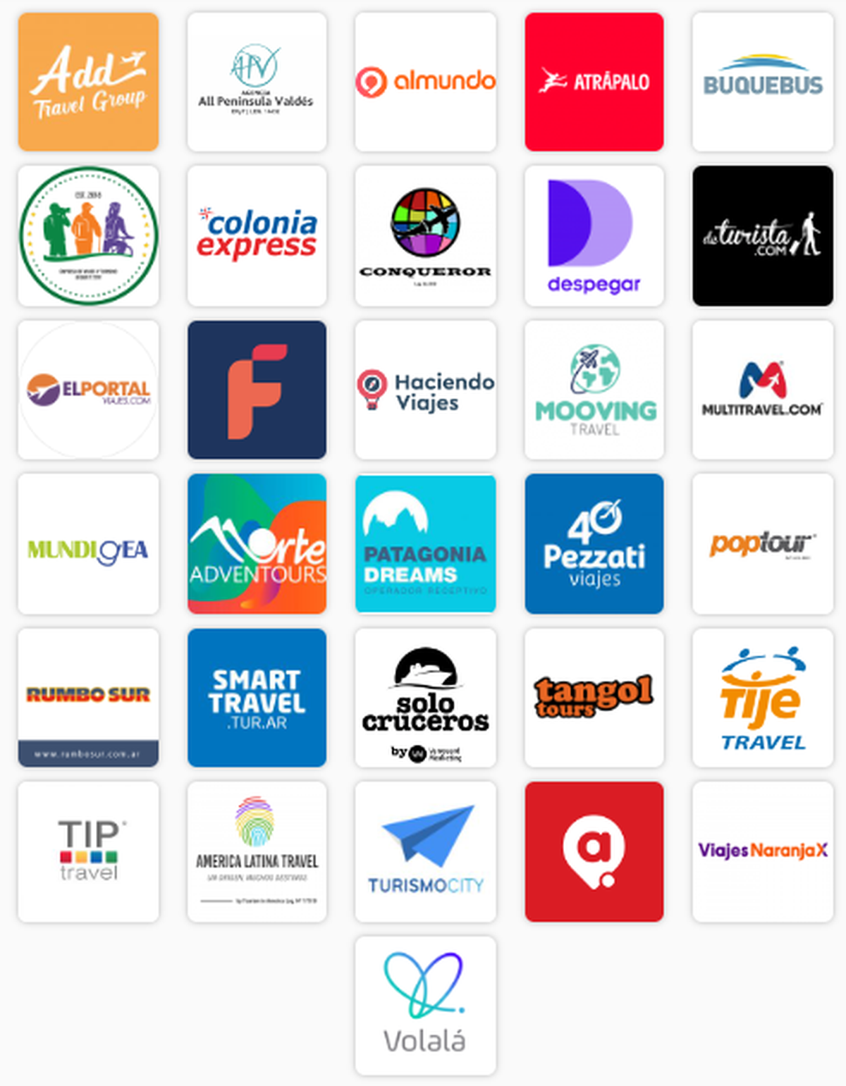 Todas las agencias de turismo adheridas a los descuentos. 