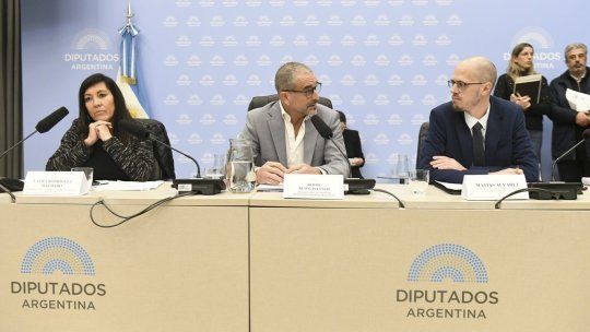 La bullrichista Laura Rodríguez Machado y el libertario Bertie Benegas Lynch (medio), titulares de las comisiones de Legislación Penal y Presupuesto, respectivamente, de la Cámara de Diputados.&nbsp;