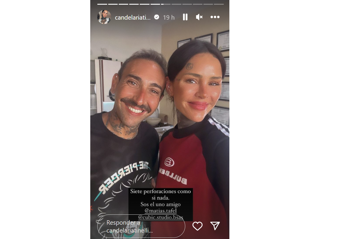 Cande Tinelli se hizo 7 aritos a la vez y lo compartió en redes. (Foto: Instagram @candelariatinelli) Cande Tinelli se hizo 7 aritos a la vez y lo compartió en redes. (Foto: Instagram @candelariatinelli)