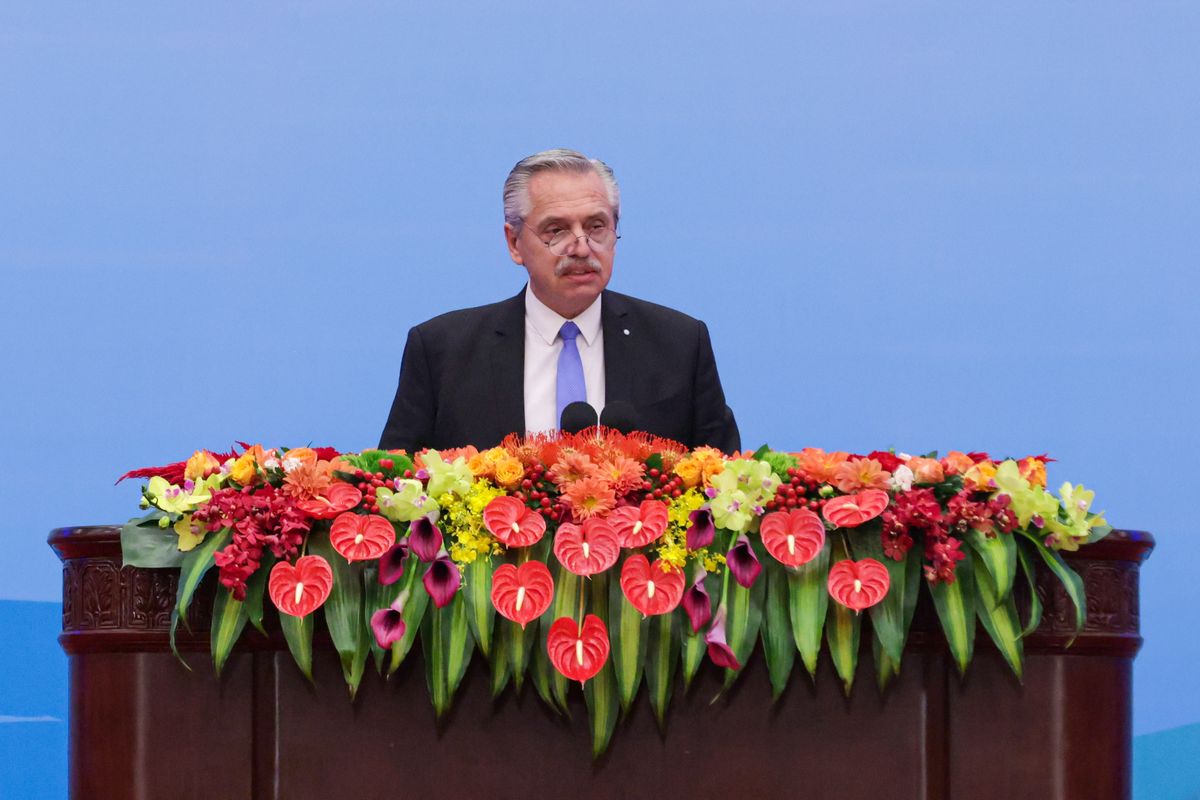Alberto Fernández durante su discurso en el III Foro de la Franja y la Ruta para la Cooperación Internacional, antes de anunciar la ampliación del swap con China (Foto: Presidencia) Alberto Fernández durante su discurso en el III Foro de la Franja y la Ruta para la Cooperación Internacional, antes de anunciar la ampliación del swap con China (Foto: Presidencia)