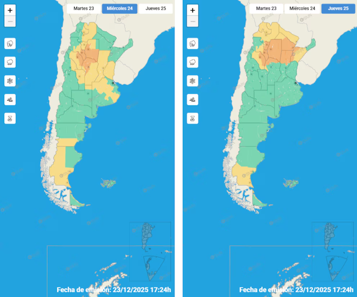 Mapa de previsiones para zonas alejadas del AMBA y PBA Mapa de previsiones para zonas alejadas del AMBA y PBA