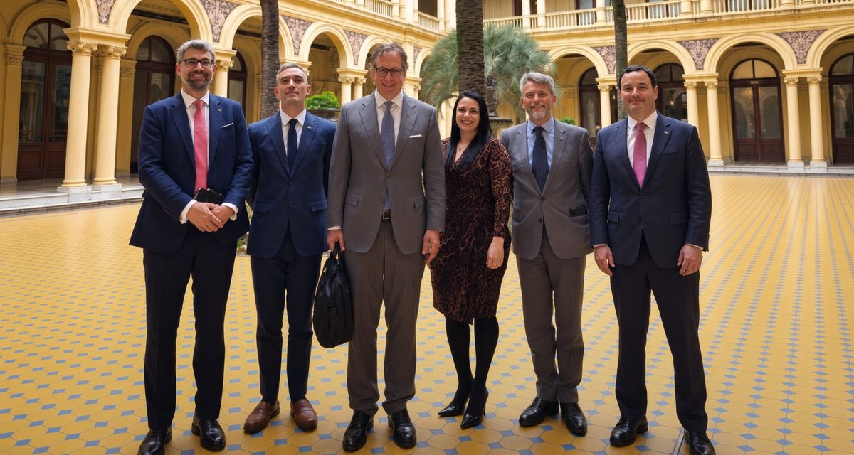 En el Patio de las Palmeras el equipo de Henley & Partners dirigido por Juerg Steffen.