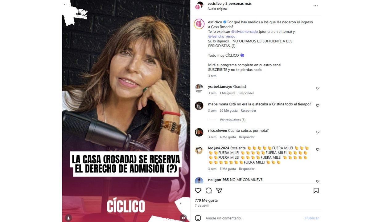 Silvia Mercado apuntó contra el Gobierno tras la prohibición del ingreso de periodistas acreditados a la Casa Rosada. Silvia Mercado apuntó contra el Gobierno tras la prohibición del ingreso de periodistas acreditados a la Casa Rosada.