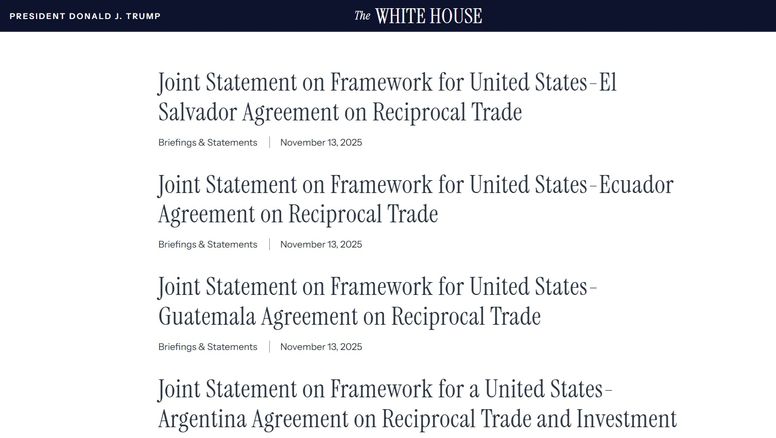 USA firma acuerdos con Argentina, Guatemala, Ecuador y El Salvador