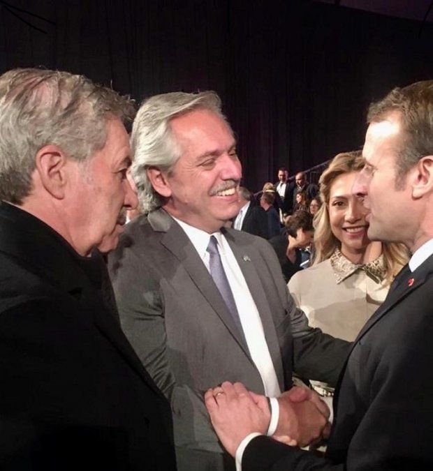 Alberto Fernández saludó a Emmanuel Macron en Israel