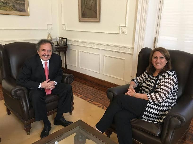 Ricardo Alfonsín y Mónica Fein en Rosario.