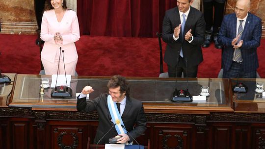 Javier Milei durante la apertura de sesiones ordinarias del Congreso. Javier Milei durante la apertura de sesiones ordinarias del Congreso.