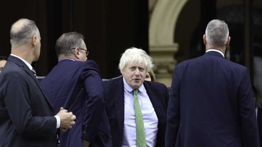 Boris Johnson, al llegar a la Casa Rosada. FOTO: DAMIAN DOPACIO/NA