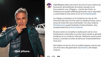Martín Llaryora y el nuevo distribuidor vial, pituco por cierto. Martín Llaryora y el nuevo distribuidor vial, pituco por cierto.