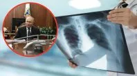 Fotomontaje con Vladimir Putin y una imagen alusiva a la peste neumónica. Fotomontaje con Vladimir Putin y una imagen alusiva a la peste neumónica.