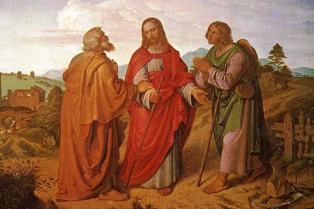 San Cleofás y su compañero, junto a Jesús en Emaús. San Cleofás y su compañero, junto a Jesús en Emaús.
