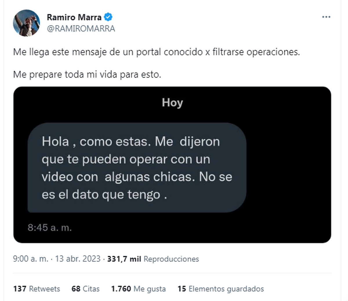 Supuesto Video Ramiro Marra Contra Medio Vinculado A La Afi